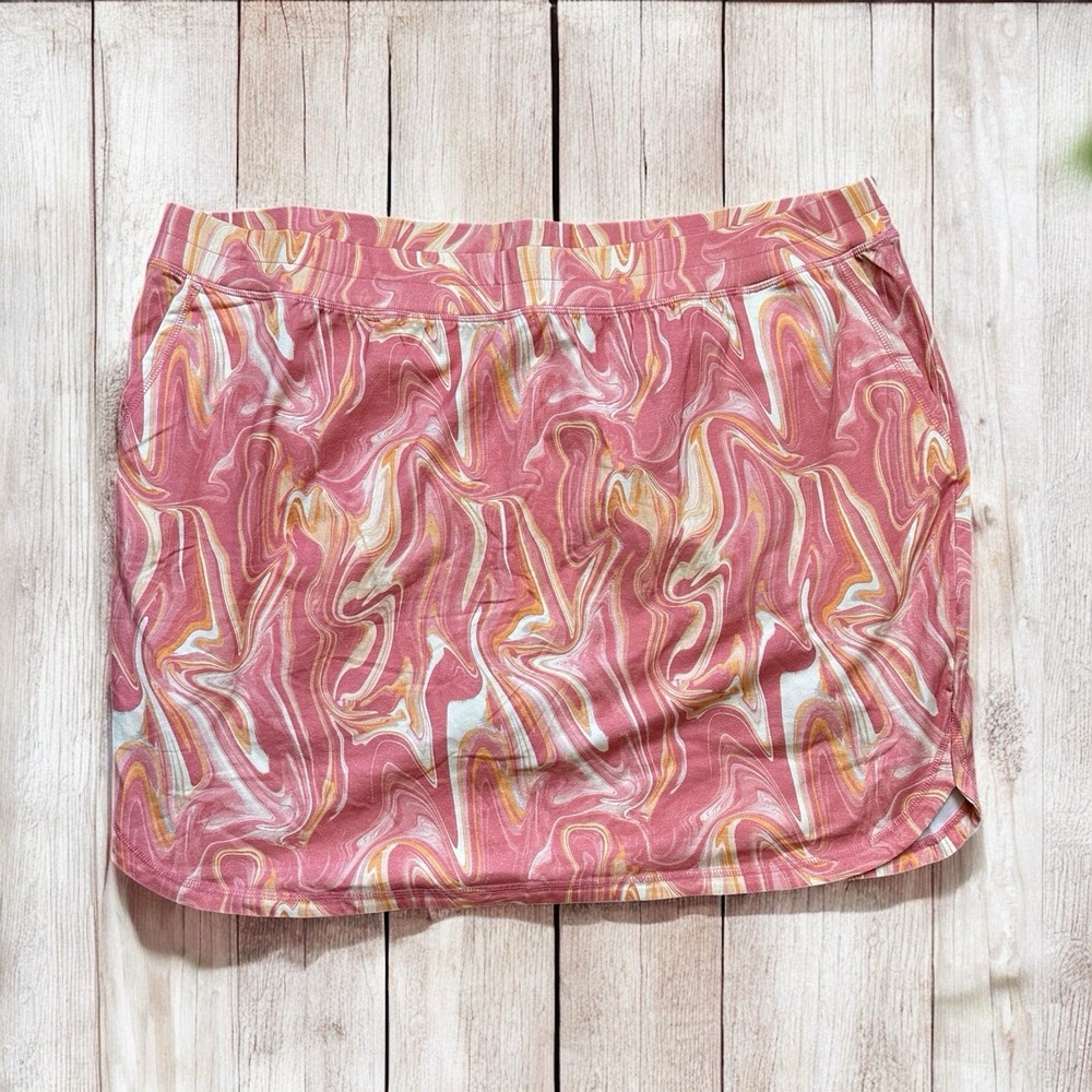 NWT CJ Banks Pull On Skort Skirt + Shorts Orange Golf Athleisure Plus Size 3X - Picture 2 of 12